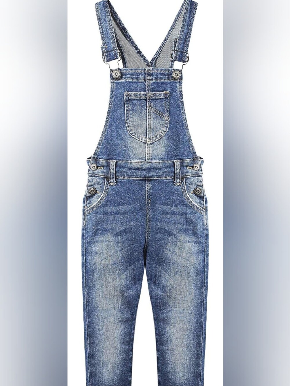 Kids Blue Denim Overalls - Classic Casual Stretchy Dungarees